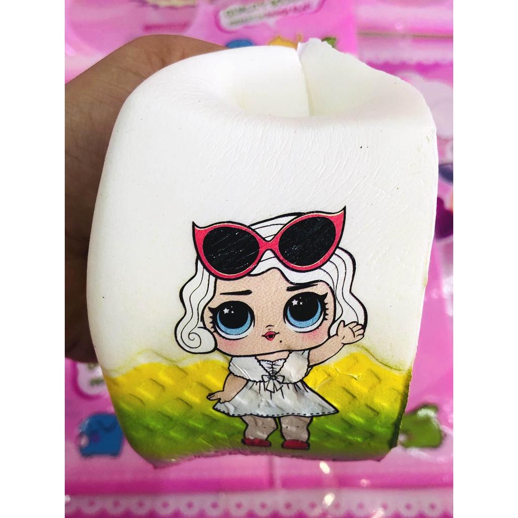 Squishy Lớn JUMBO Hình hộp sữa in hình cô gái váy trắng kính đỏ Đồ Chơi Xốp Giảm Stress Hình mềm mịn dễ Thương đàn hồi C