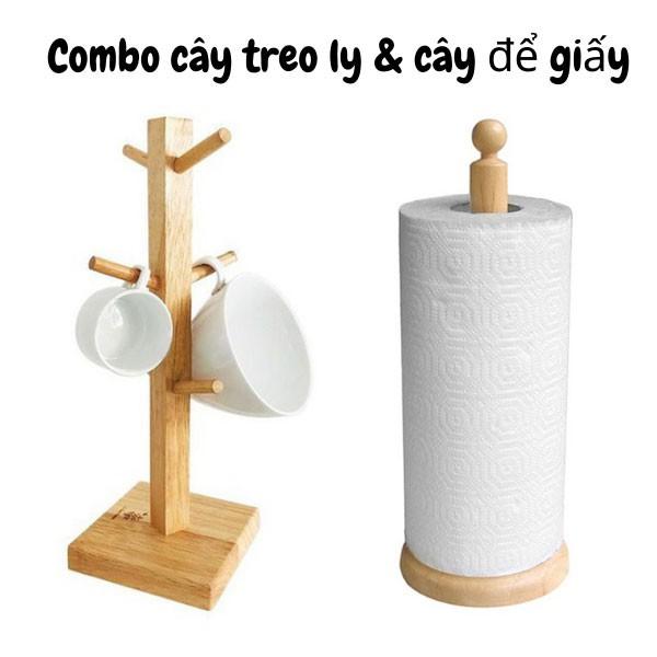 Combo cây treo ly và cây để giấy tiện dụng cho gia đình