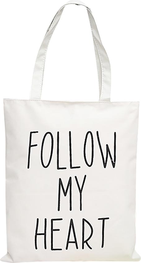 Túi Tote Vải Canvas In Chữ " Follow My Heart " T026-H