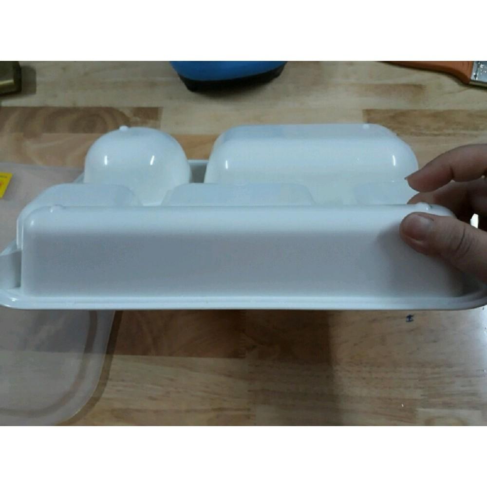 Khay đựng cơm 6 ngăn, học sinh, xuất ăn công nghiệp bằng melamine / plastic có 2 nắp đậy 33 × 26 ×6 cm cao
