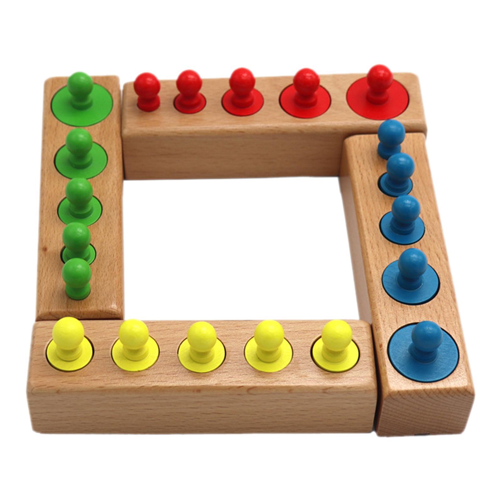 Column Block Toys Educational Wooden Sorter Toy for Kids Color Recognition Board