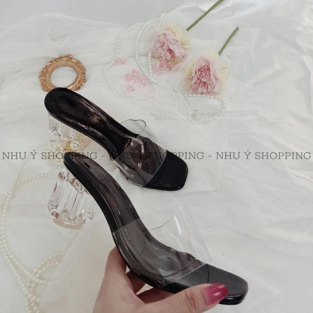 Guốc Cao Gót Đế Vuông Quai Trong 5P