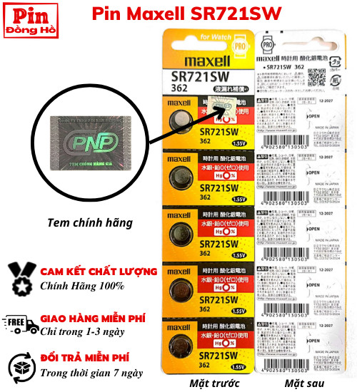 Pin Maxell SR721SW Pro 1 vỉ 5 viên