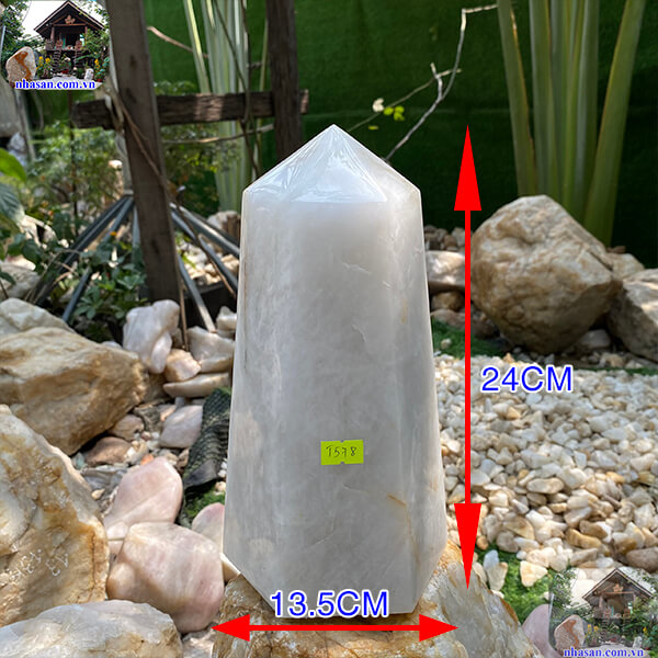 Trụ lục giác thạch anh trắng giúp trấn trạch trừ tà-5.2Kg -T578