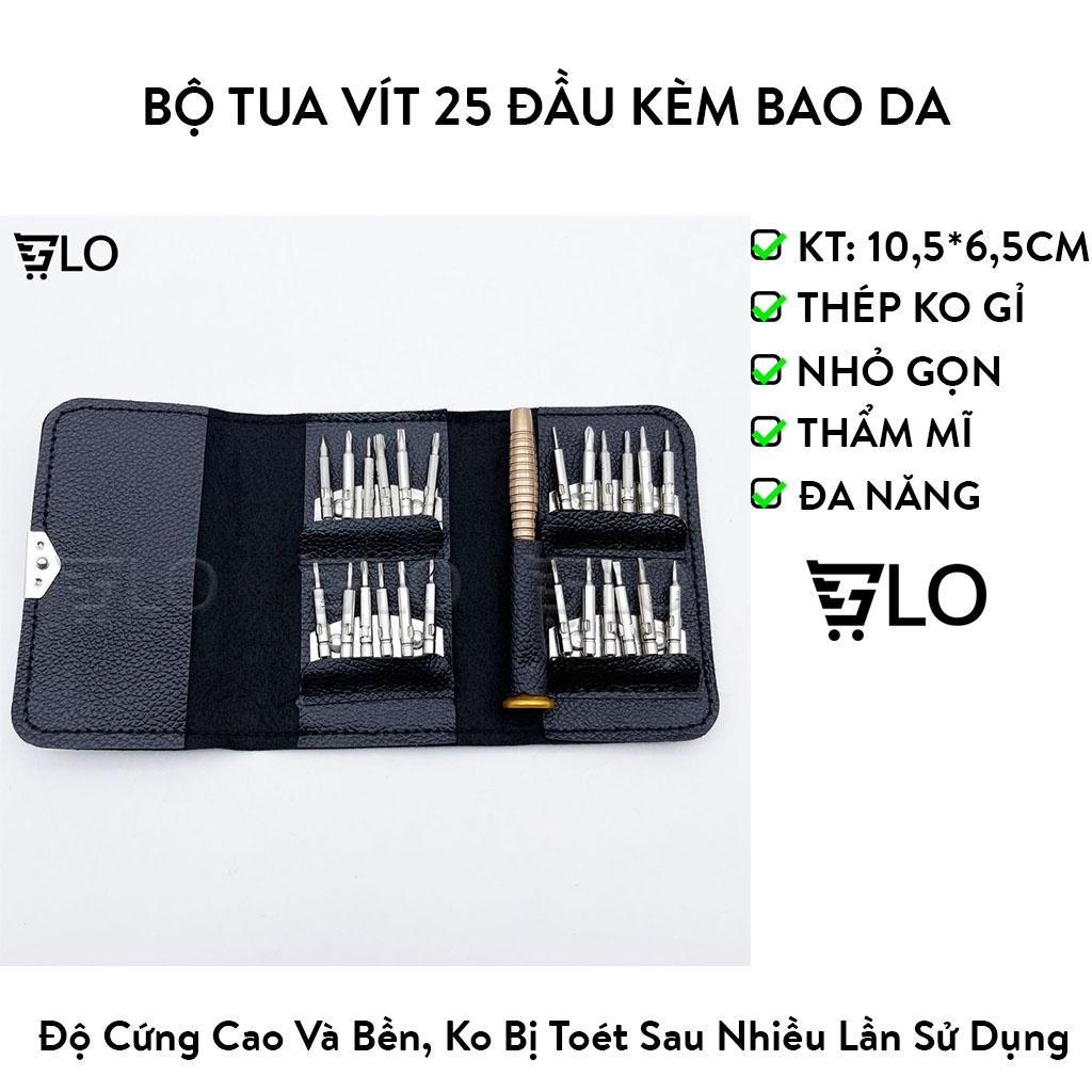 Bộ Tua Vít Đa Năng Kèm Bao Da Sửa Chữa Đồ Điện Tử 25 Đầu Tiện Lợi