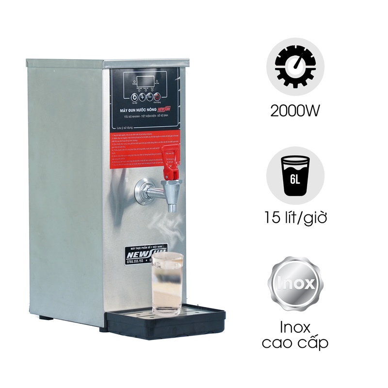 Máy đun nước nóng 15 lít/giờ D-1 (bạc silver/đen titan) NEWSUN - Hàng chính hãng