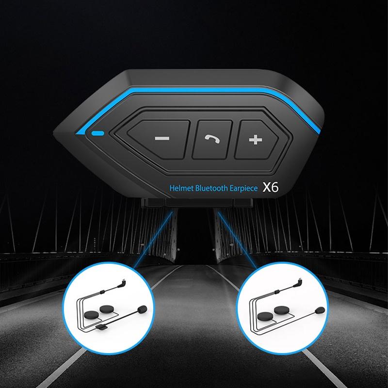 Bộ Tai Nghe Nón Bảo Hiểm X6 Không Dây Bluetooth 5.0 Chống Nước Rảnh Tay Cho 2 Rider