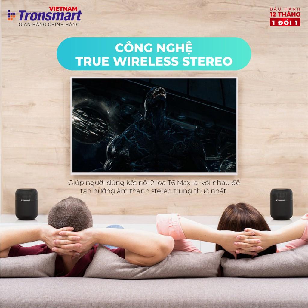 Loa Bluetooth 5.0 Tronsmart Element T6 Max - Công suất 60W Hỗ trợ TWS và NFC ghép đôi 2 loa - Hàng chính hãng - 1 đổi 1