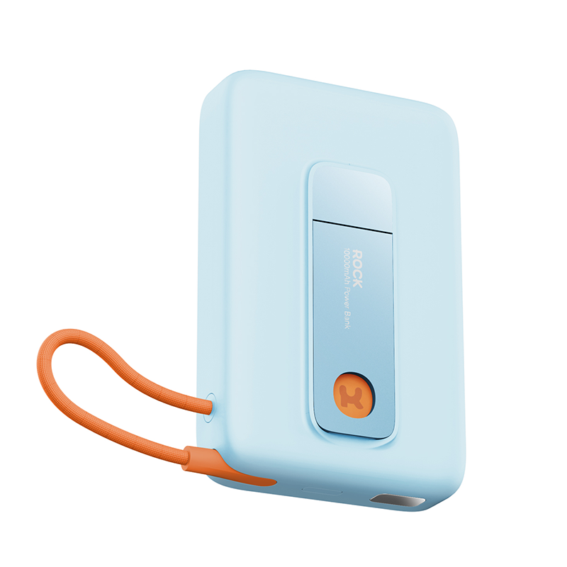 Pin sạc dự phòng không dây 10000mAh kiêm giá đỡ điện thoại Rockspace P28 Pro sạc nhanh 22.5W Magnetic Wireless tích hợp cáp - hàng chính hãng bảo hàng 12 tháng