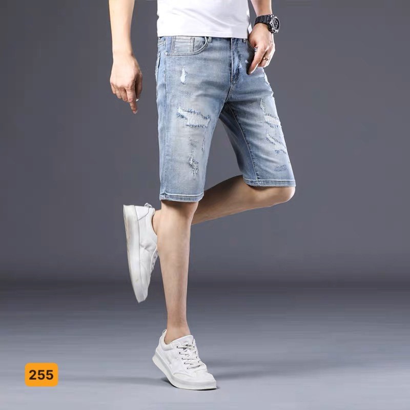 Quần Short Jean Nam co dãn kiểu dáng trẻ trung đơn giản Thương Hiệu Chandi, quần sọt mẫu mới xu hướng MS255