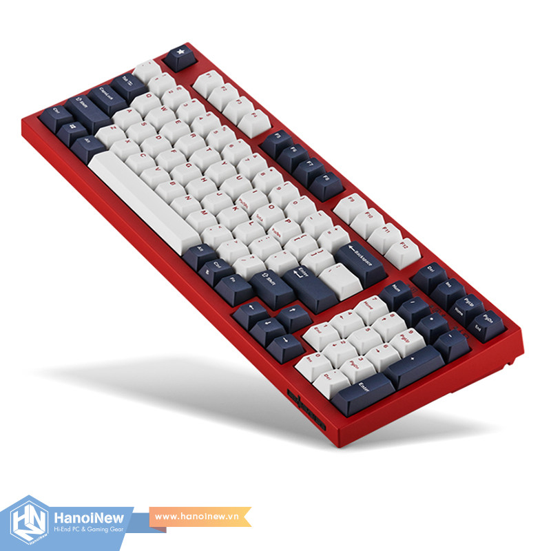 Bàn Phím Cơ Leopold FC980M PD BT White Navy Red Font Blue Star (Red Case) Bluetooth - Hàng chính hãng