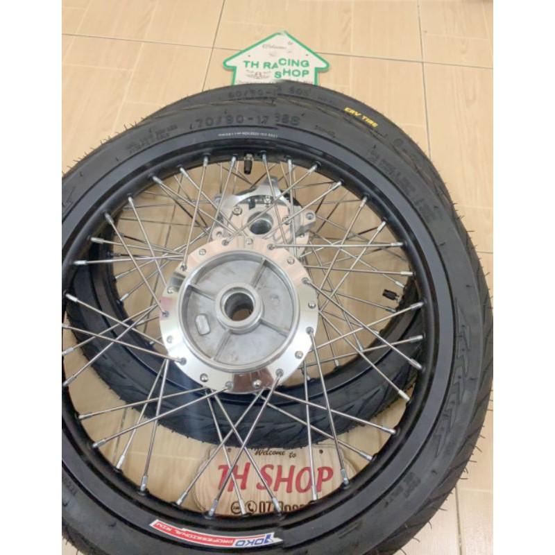 BÁNH CĂM CHO XE EXCITER 150 NIỀNG NHÔM YOKO VỎ RUỘT CRV THÁI LAN GẮN VỪA NHƯ ZIN KHÔNG CHẾ ĐÃ RÚT CĂM VÔ VỎ RUỘT