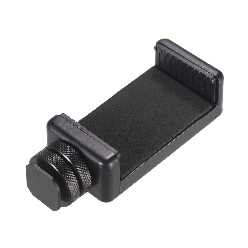 Adjustable Phone Holder Smartphone Clip + Flexible Ballhead Adapter Mount with 1/4 Inch Screw