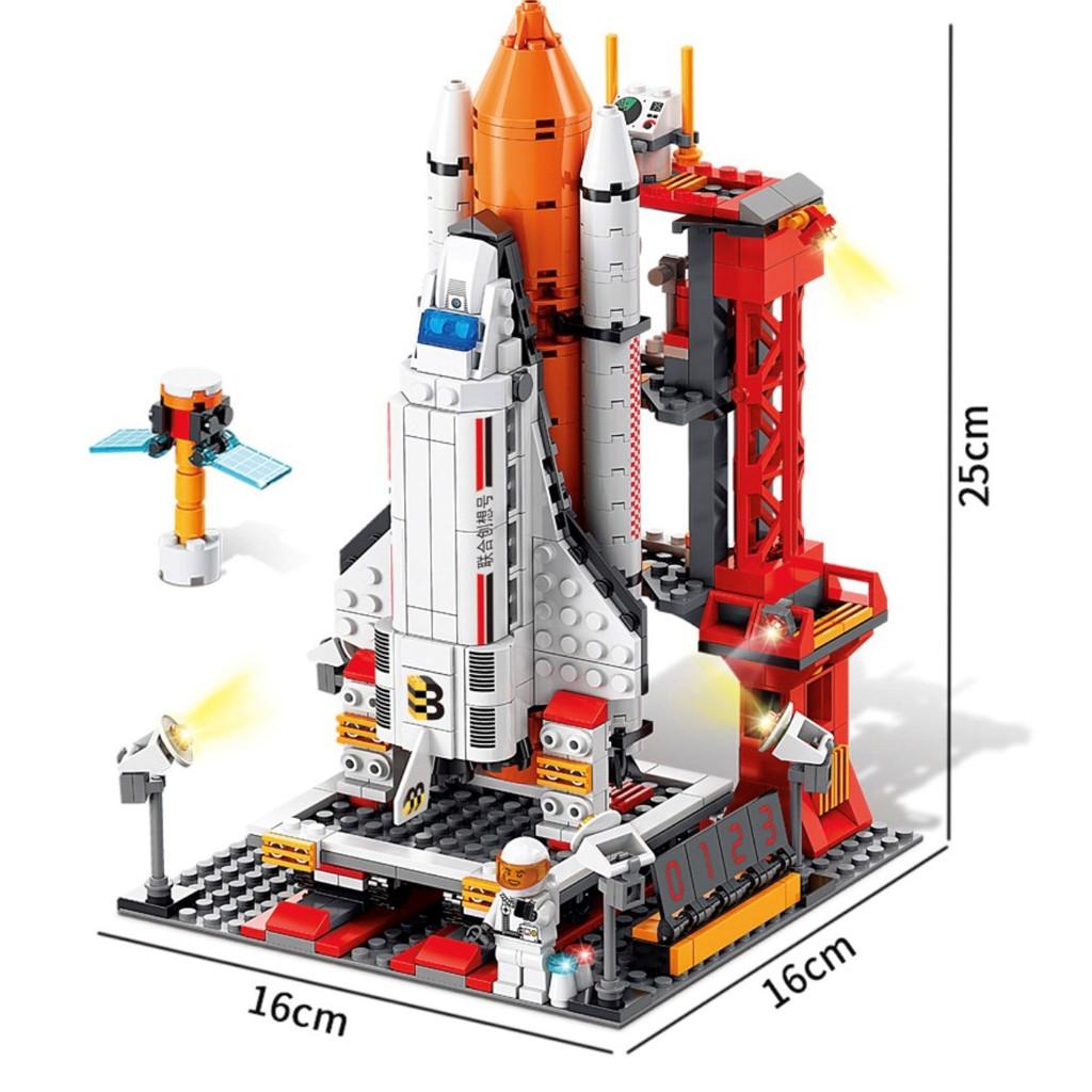 Bộ Đồ Chơi Lắp Ghép Tàu Vũ Trụ Con Thoi, Trạm Không Gian, Phi Hành Gia với 807 chi tiết bền đẹp 