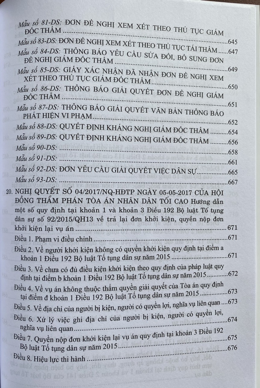 Hệ Thống Các Nghị Quyết Của Hội Đồng Thẩm Phán, Toà Án Nhân Dân Tối Cao Về Dân Sự Và Tố Tụng Dân Sự Từ Năm 1990 Đến 2023