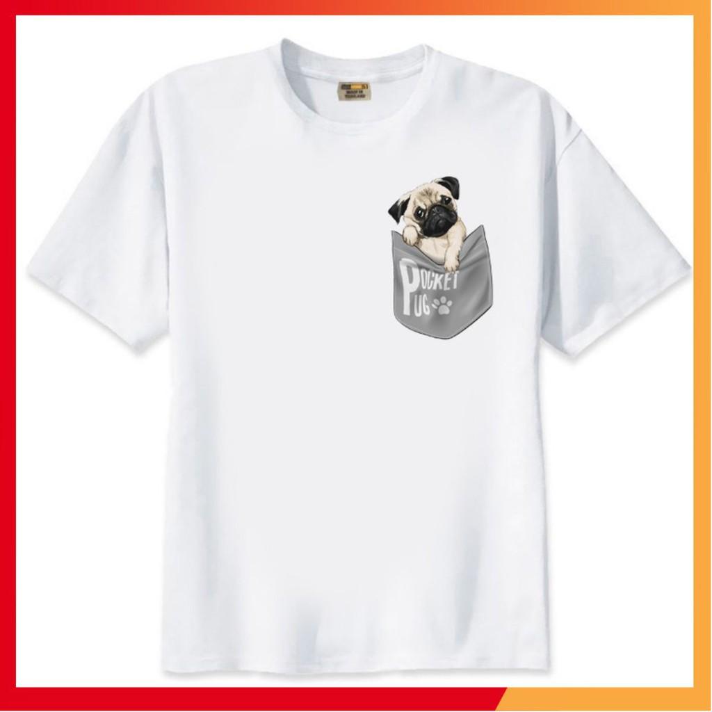 Áo thun Teen Nam Nữ in hình Chó Pug Dog - Form rộng BIGSIZE AZ M1604