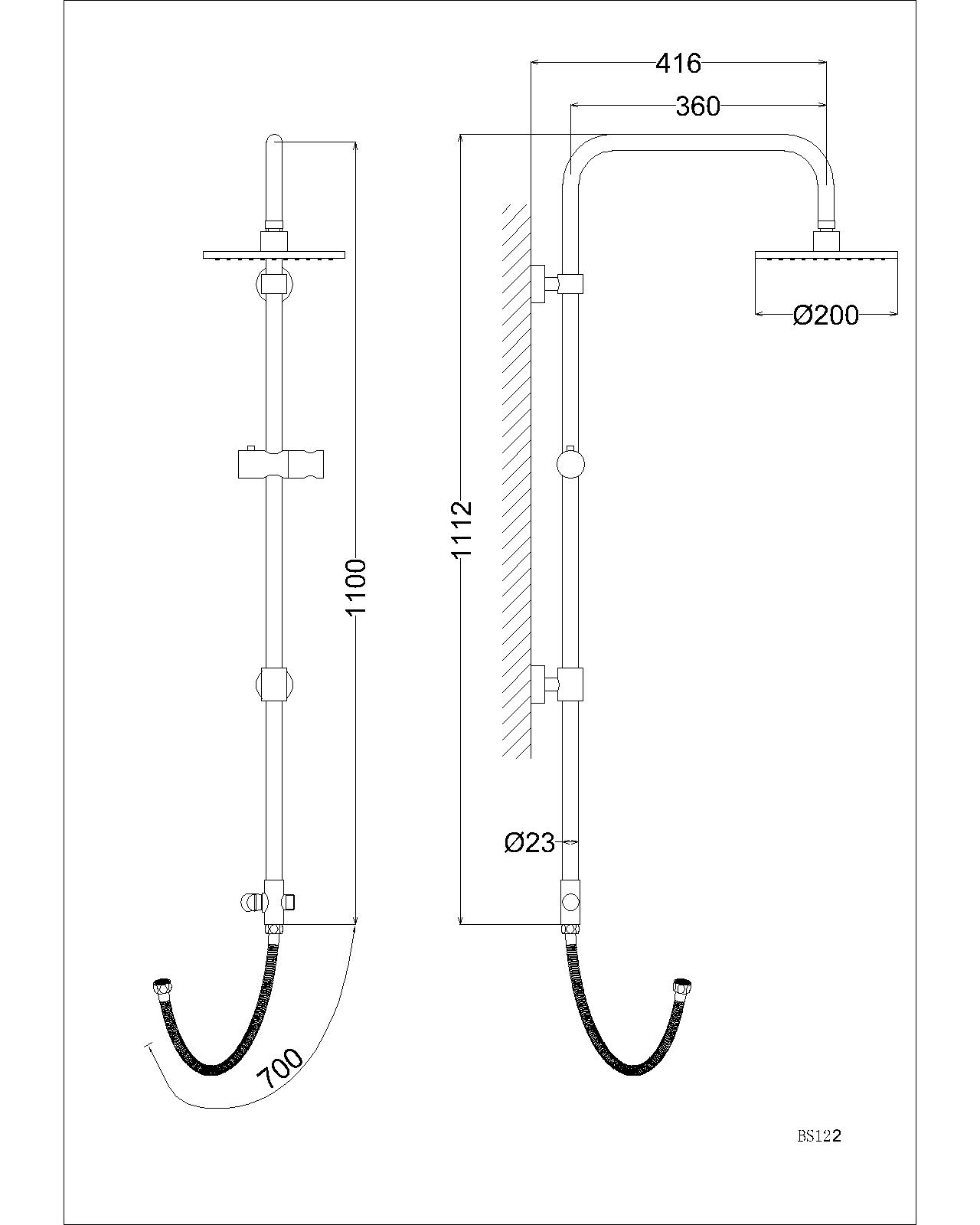 Sen tắm nóng lạnh kết hợp cây sen phun mưa- tay sen một chế độ Caesar S383C+BS122