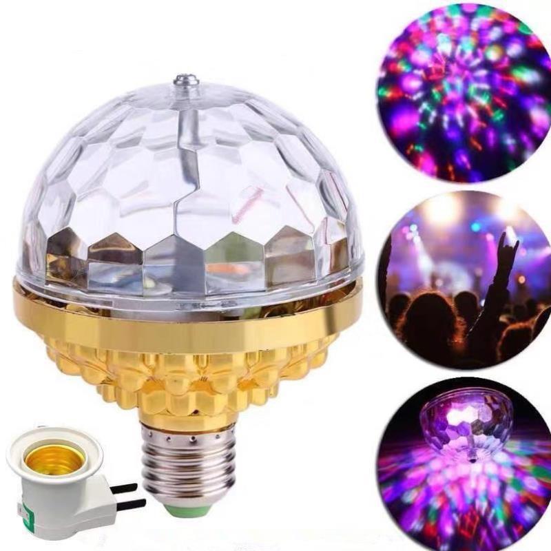 Đèn Led Xoay 7 Màu, Đèn Quẩy Bar Mini Tặng Đuôi Đèn Có Con Tắc - Hàng Loại 1