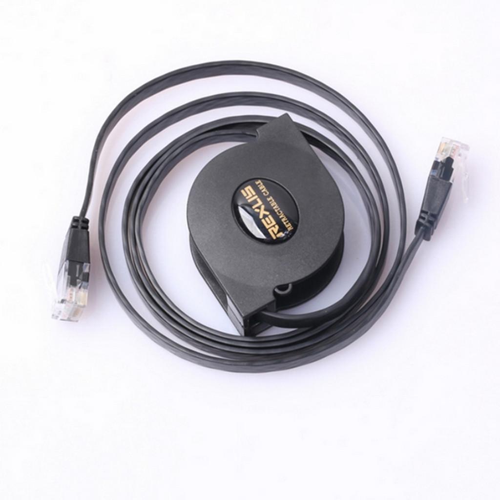 5x Flat CAT6 Patch Ethernet LAN Network Retractable Cable 2m