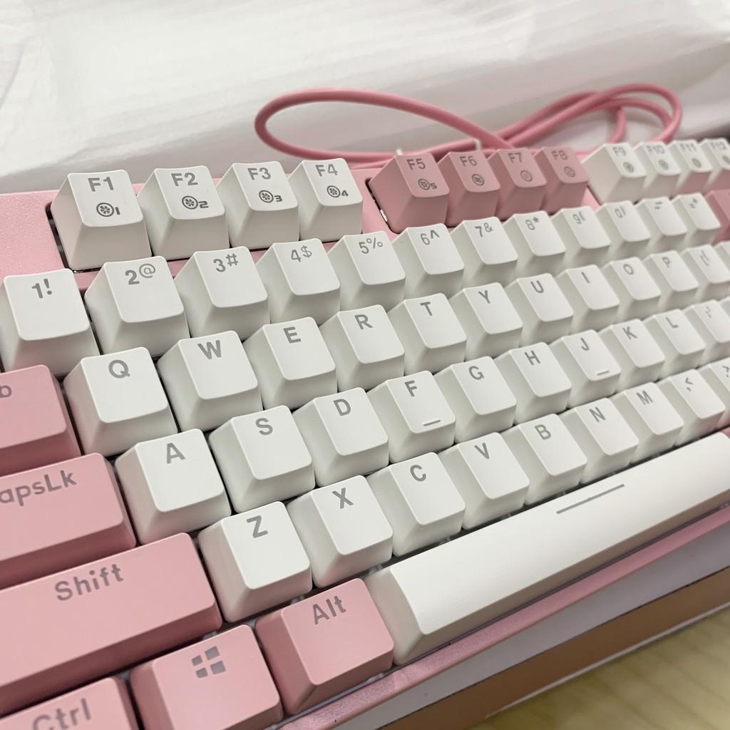 Bàn phím cơ Gaming DAREU EK87 Pink - Hồng (PINK-LED, Blue/ Brown/ Red D switch) Hàng Chính Hãng