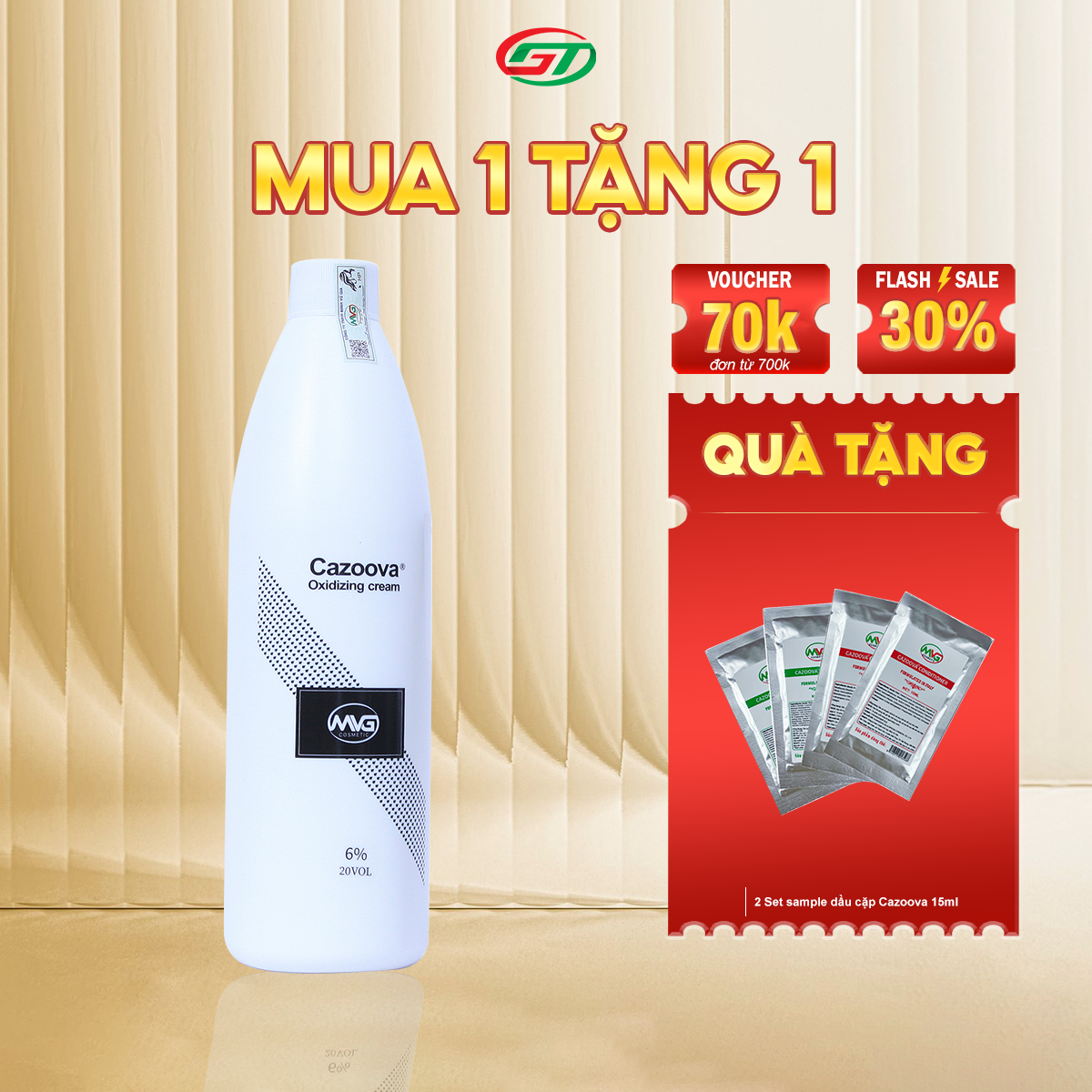 Oxi, trợ nhuộm Cazoova hương thơm bạc hà 1000ML