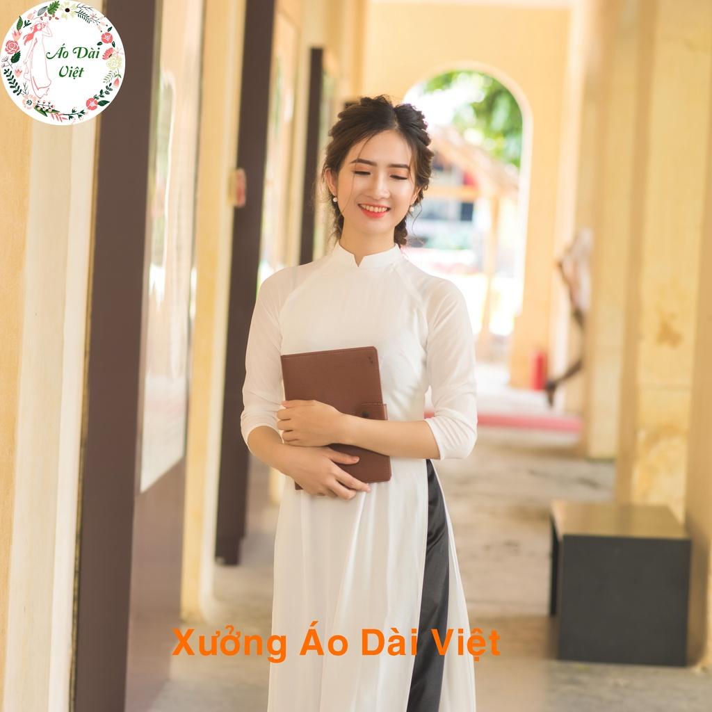 Áo dài Trắng Trơn 4 Tà - Áo Dài Việt Cam Kết Chất Lượng