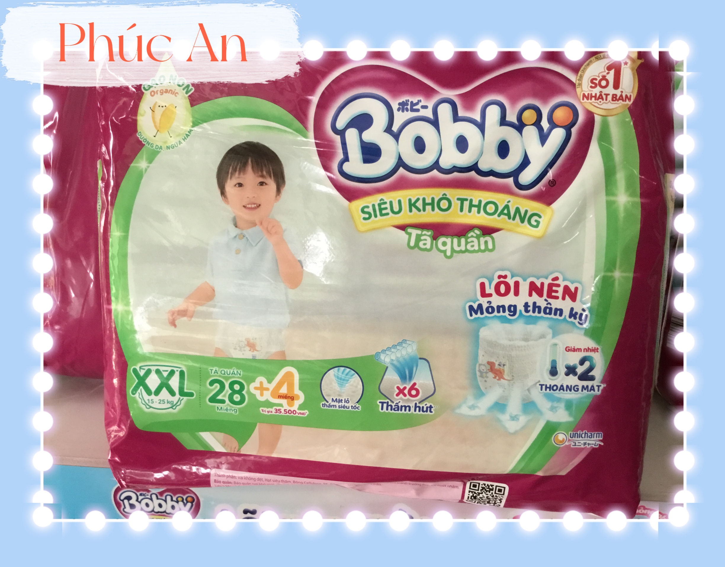 Tặng thêm 4 miếng | Tã Quần Bobby Cho Bé Size XXL 28 Miếng 15 Đến 25 Kg - Bỉm Quần Trẻ Em Bobby Size XXL28