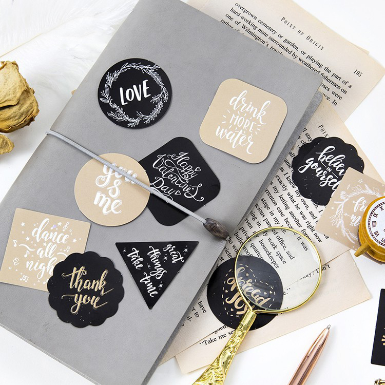 Sticker chủ đề Thông Điệp Cuộc Sống - Hộp 45 miếng dán trang trí sổ tay Bullet Journal - M046