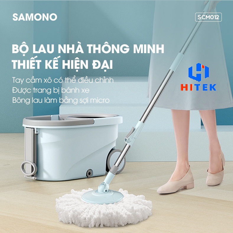 Bộ cây lau nhà thông minh xoay 360 độ SAMONO SCM012 All in One - Hàng chính hãng