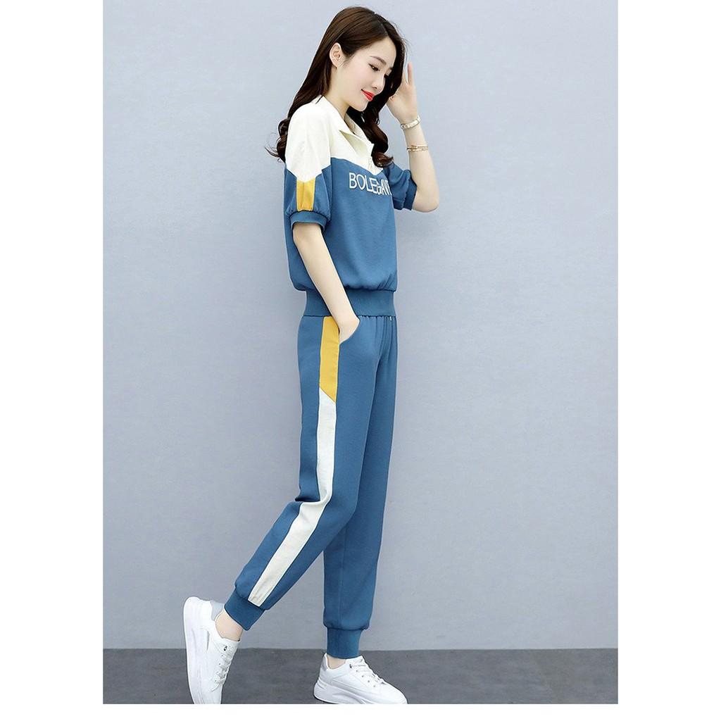 Bộ đũi nữ kiểu dáng thể thao quần bo gấu năng động chất vải mềm mát giá tốt nhất