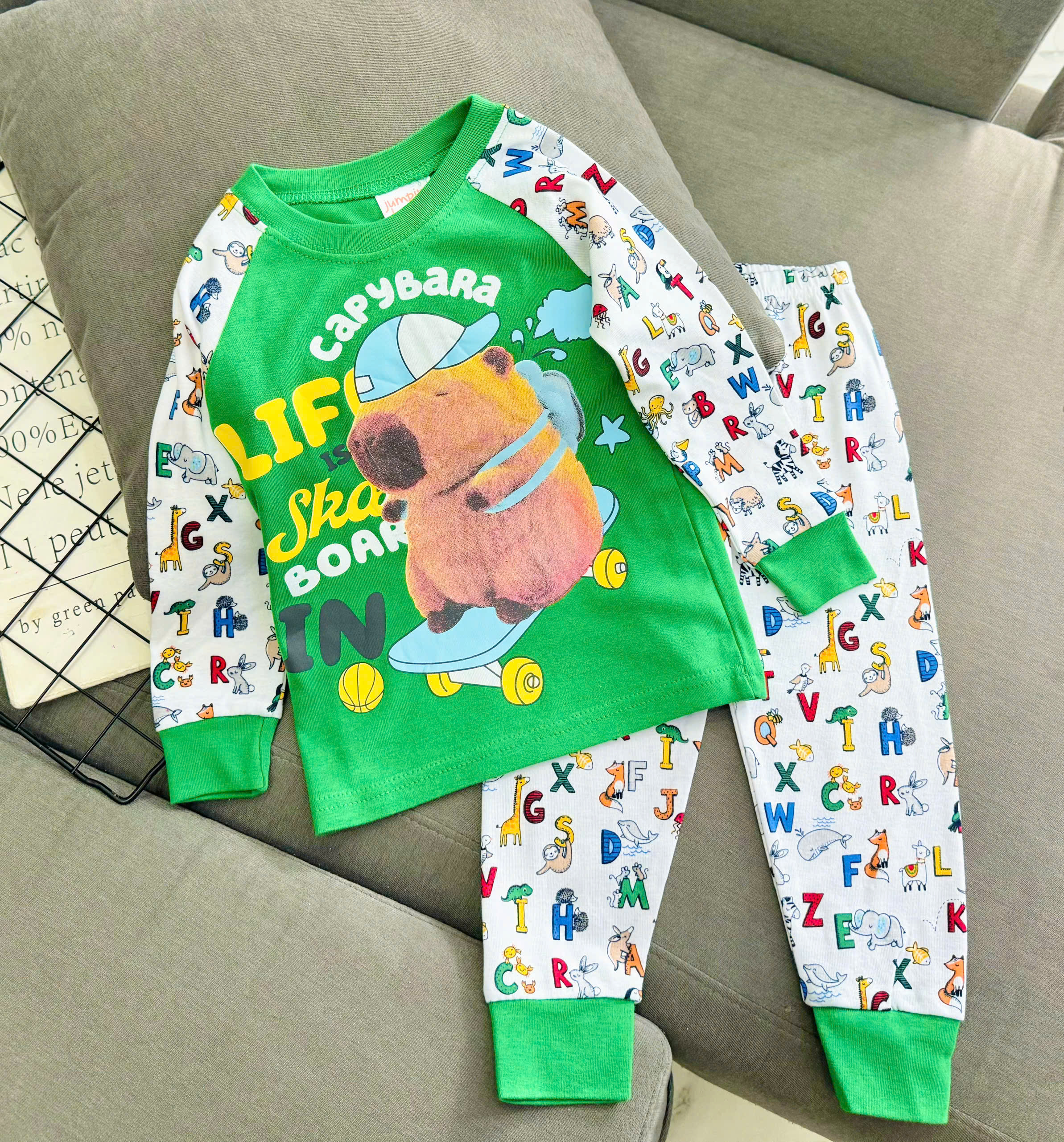 Đồ bộ bé trai, bộ ngủ dài tay cho bé trai 8-25kg chất thun cotton mềm mịn mát