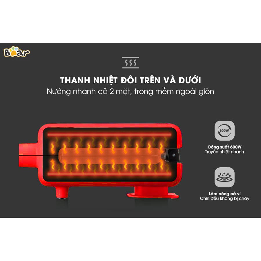 Máy Nướng Bánh Mì Sandwich Bánh Kẹp Đa Năng Gồm 4 Bộ Khuôn - Máy Nướng Bánh, Rán Trứng, Rán Thịt, Làm Bánh Mì Kẹp