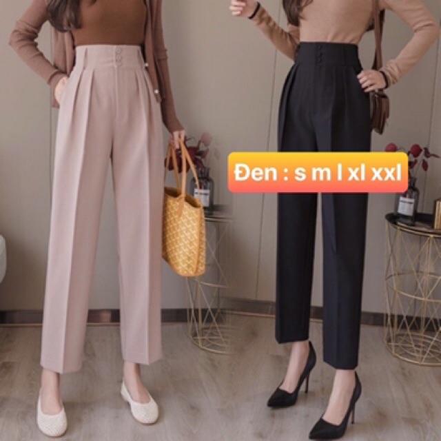 Mẫu quần tây baggy nữ đẹp, quần tây baggy nữ lưng cao