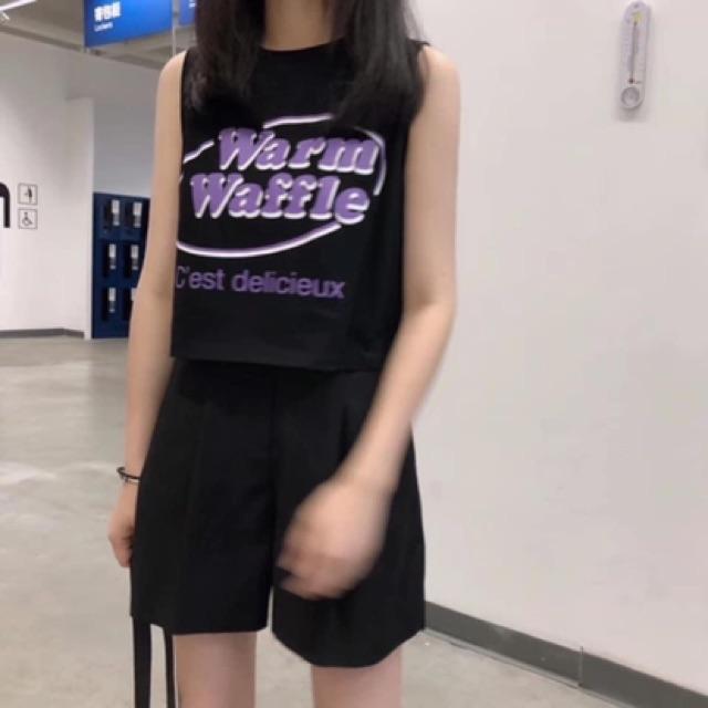 Áo croptop tanktop nữ dưới 60kg - Warm Waffle