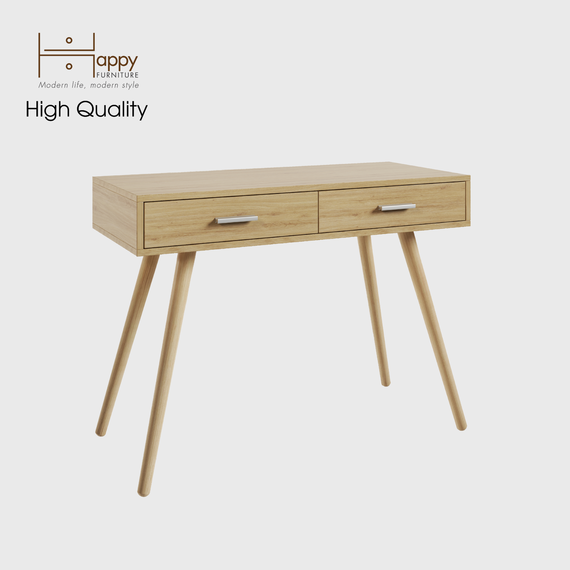 [Happy Home Furniture] OSRI, Bàn trang điểm 2 ngăn kéo - chân gỗ chéo ,  100cm x 45cm x 75cm ( DxRxC), BAN_004