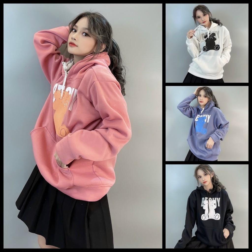 Áo khoác nam nữ nỉ ngoại hoodie gấu BEGKY