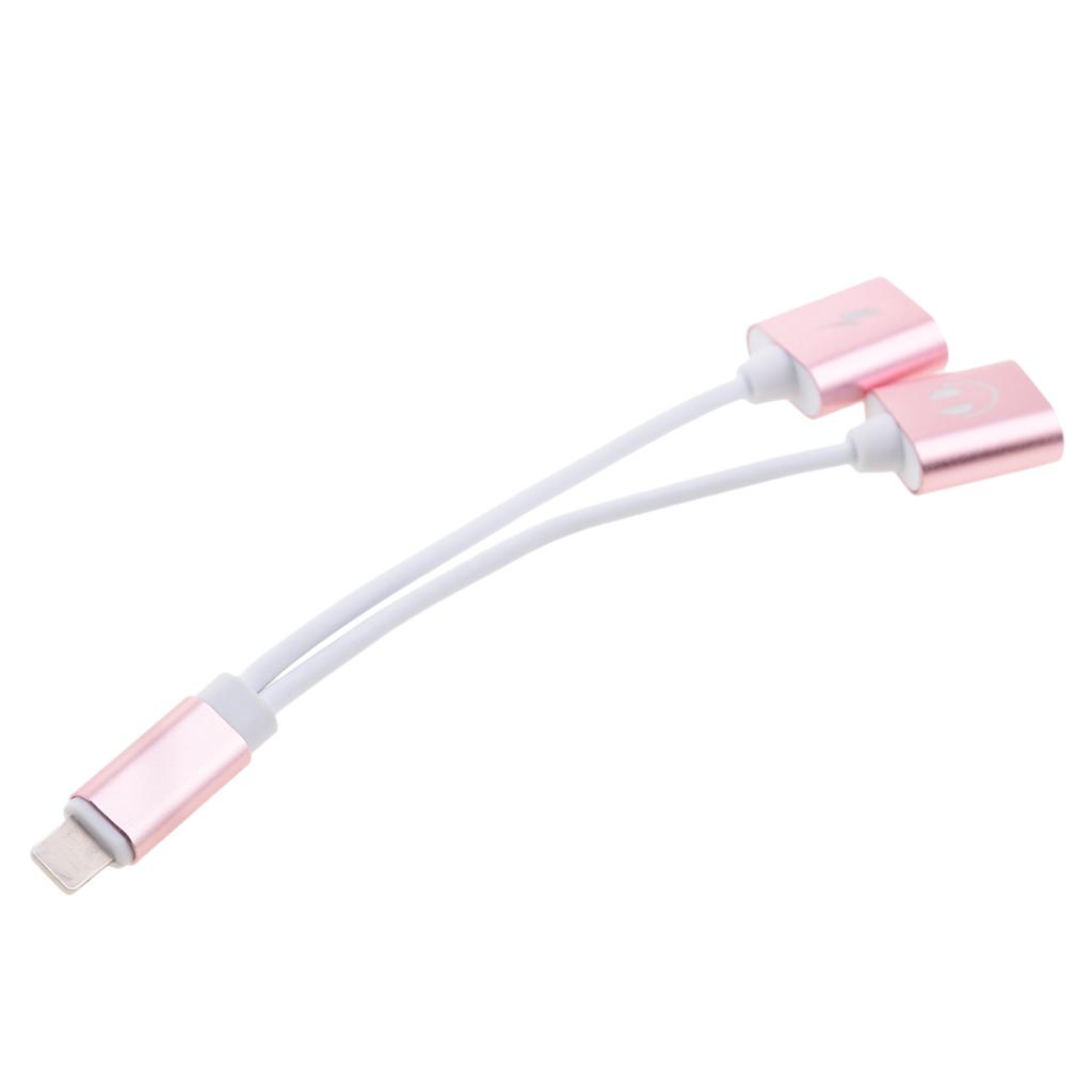 2 Pieces Headphones Charger & Audio Splitter Adapter For