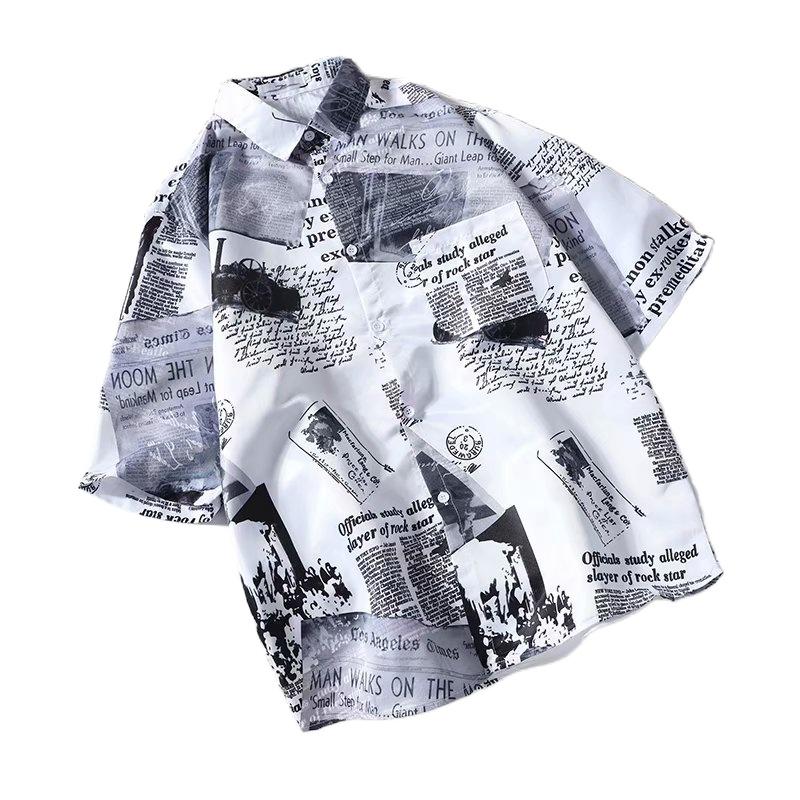 Áo Sơ Mi Nam Ngắn Tay In Hoa