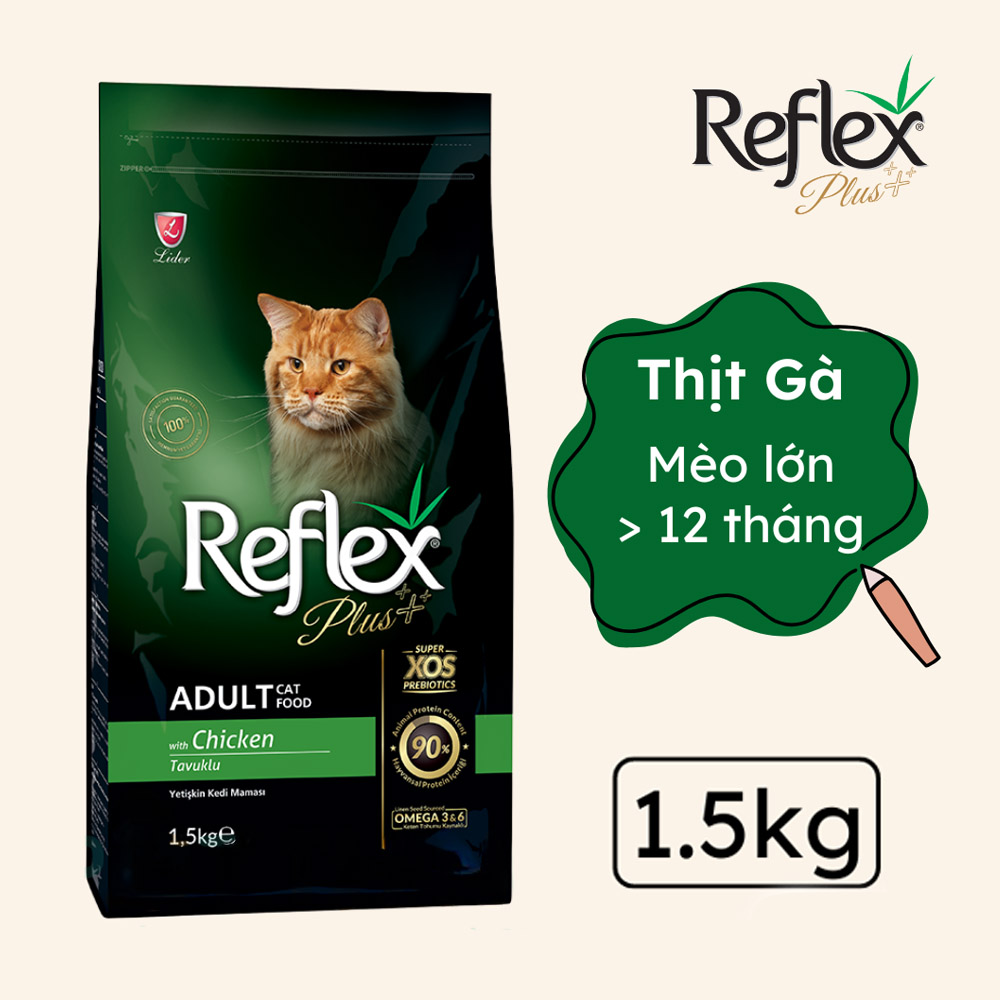 Thức Ăn Hạt Cho Mèo Lớn Reflex Plus Adult Cat Food 1,5kg - YonaPetshop