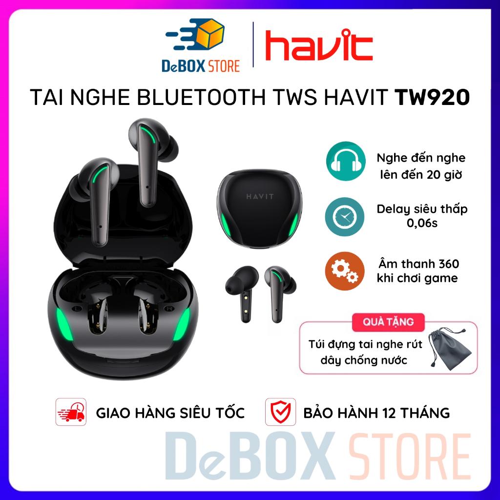 Tai nghe không dây Havit TW920 Âm Thanh Toàn Cảnh 360 Độ, Delay siêu thấp 0,06s Bluetooth 5.1 - Hàng Chính Hãng