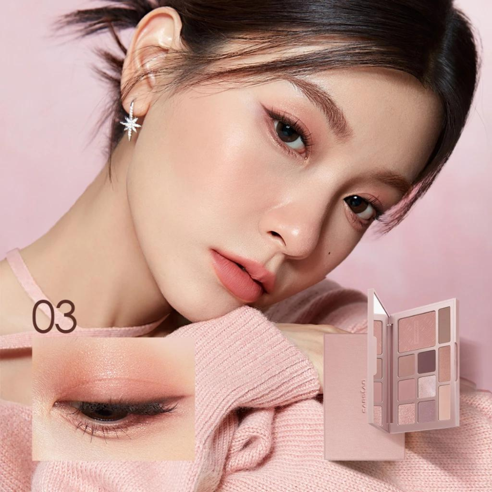 Bảng phấn mắt Carslan 10 màu Phấn má hồng Phấn bắt sáng Tạo khối 18g