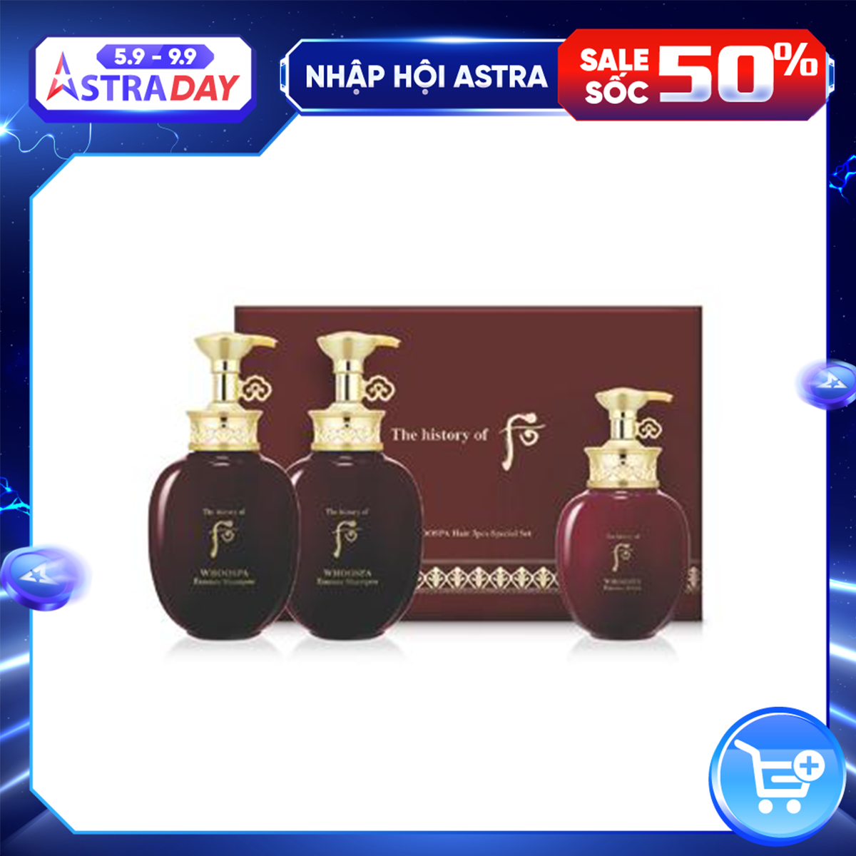 Bộ dầu gội và dầu xả thảo dược ngăn rụng tóc Whoo Spa Hair 3pcs Set