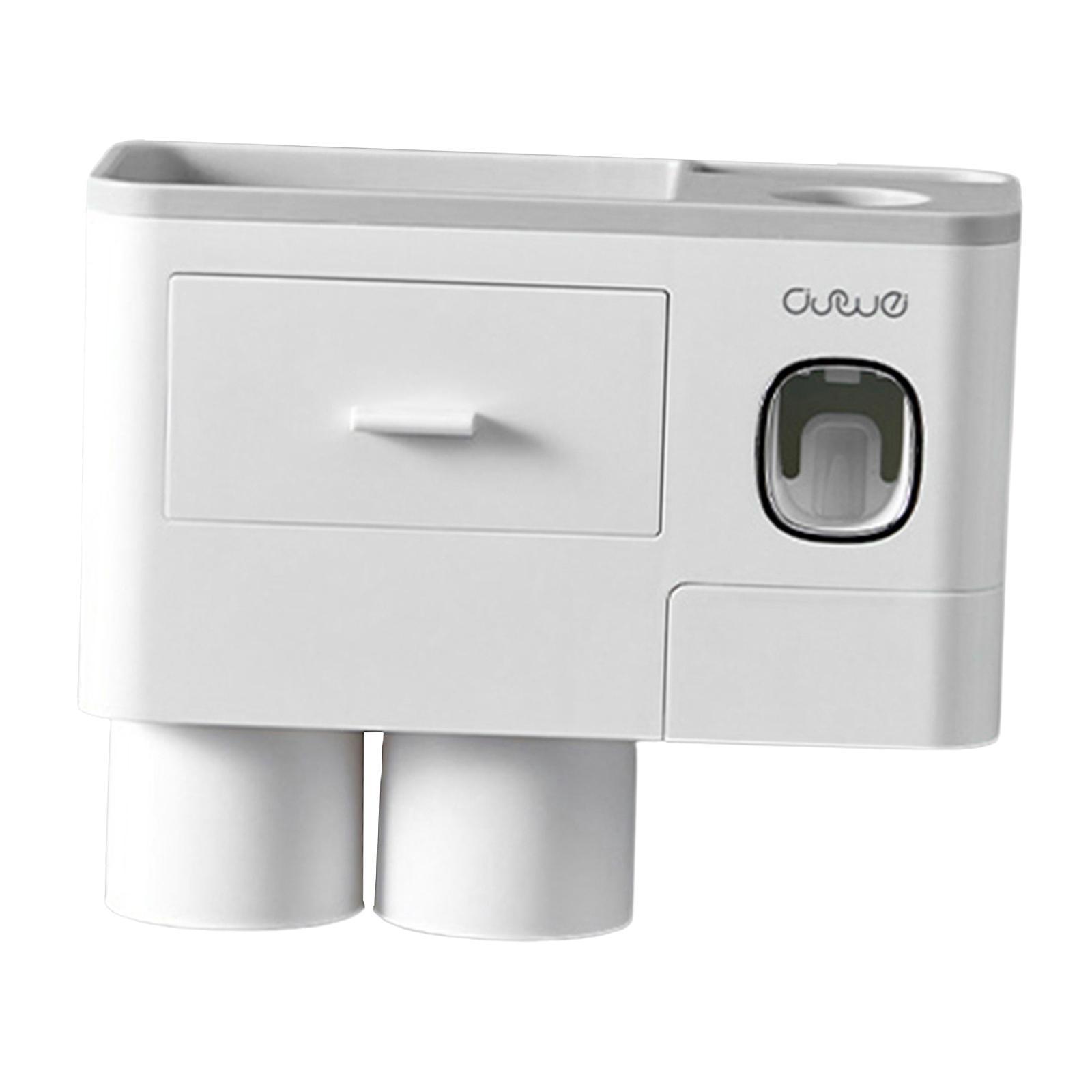 Punch-Free Wall-Mounted Toothbrush Holder Bathroom Rack Top Shelf Accs