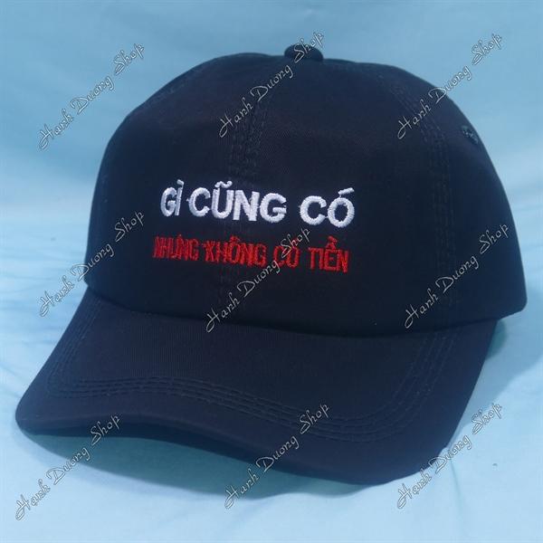 Nón kết thêu chữ Gì Cũng Có Nhưng Không Có Tiền có khóa tăng giảm size phía sau - Kết Gì Cũng Có Nhưng Không Có Tiền