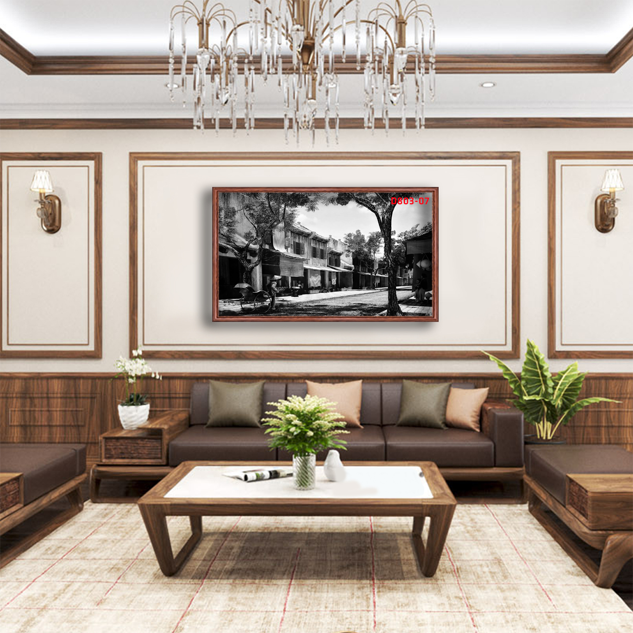 D803 01 Tranh kính Phố cổ Hà Nội