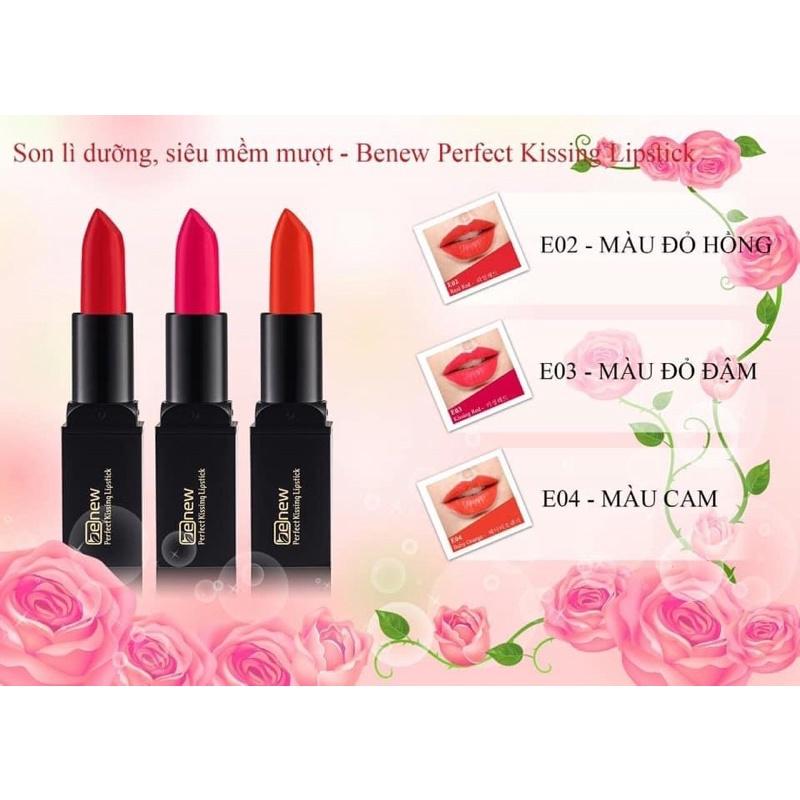 Son lì Benew dưỡng siêu mềm mượt màu Đỏ Hồng - Benew Perfect Kissing Lipstick E03