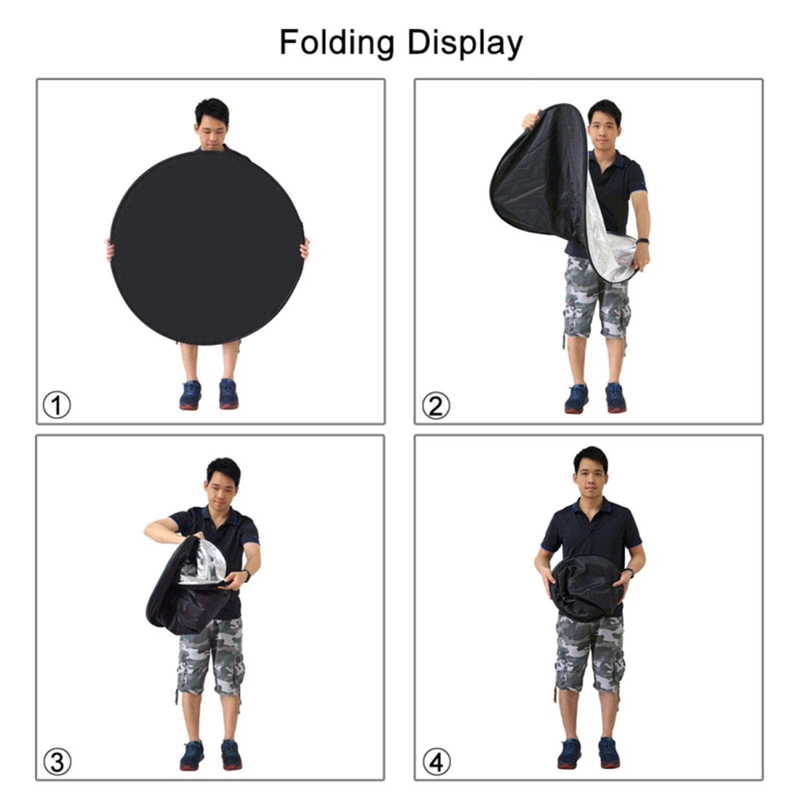 For PULUZ 5 in 1 Flexible 60/80/110cm Collapsible Photo Studio Background Round Translucent/Silver/Gold/White/Black Photography Reflector Set