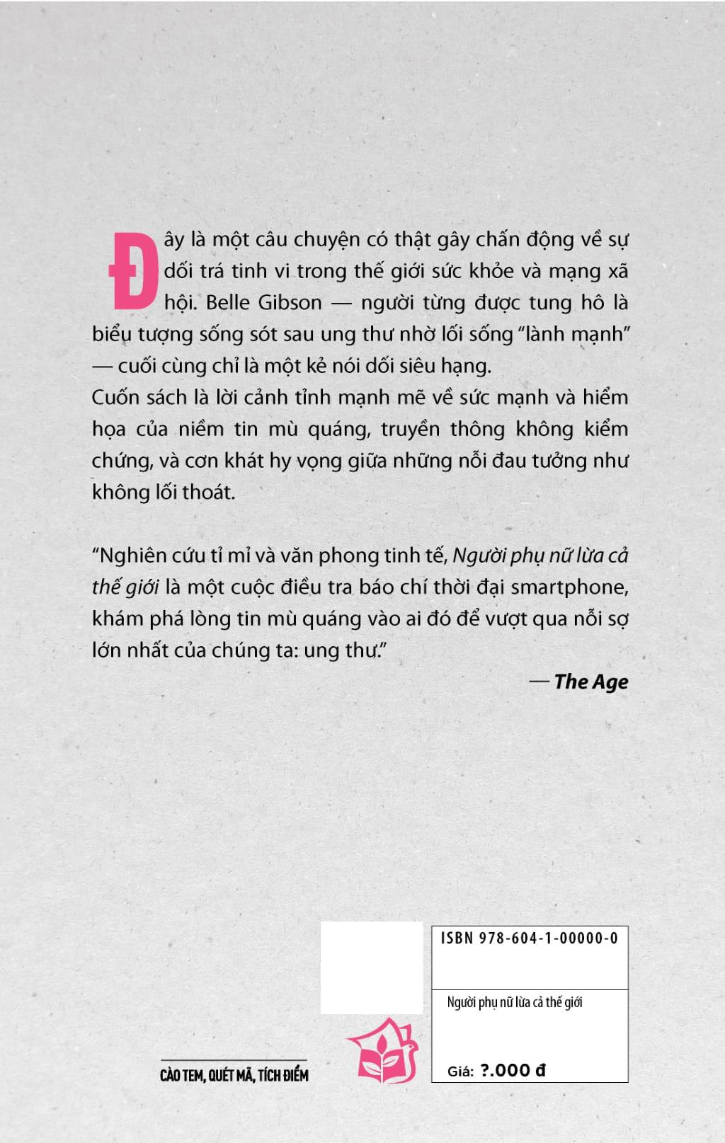 Sách - Người Phụ Nữ Lừa Cả Thế Giới - Chân Tướng Của Belle Gibson - Một Chuyên Gia Sức Khỏe Giả Mạo