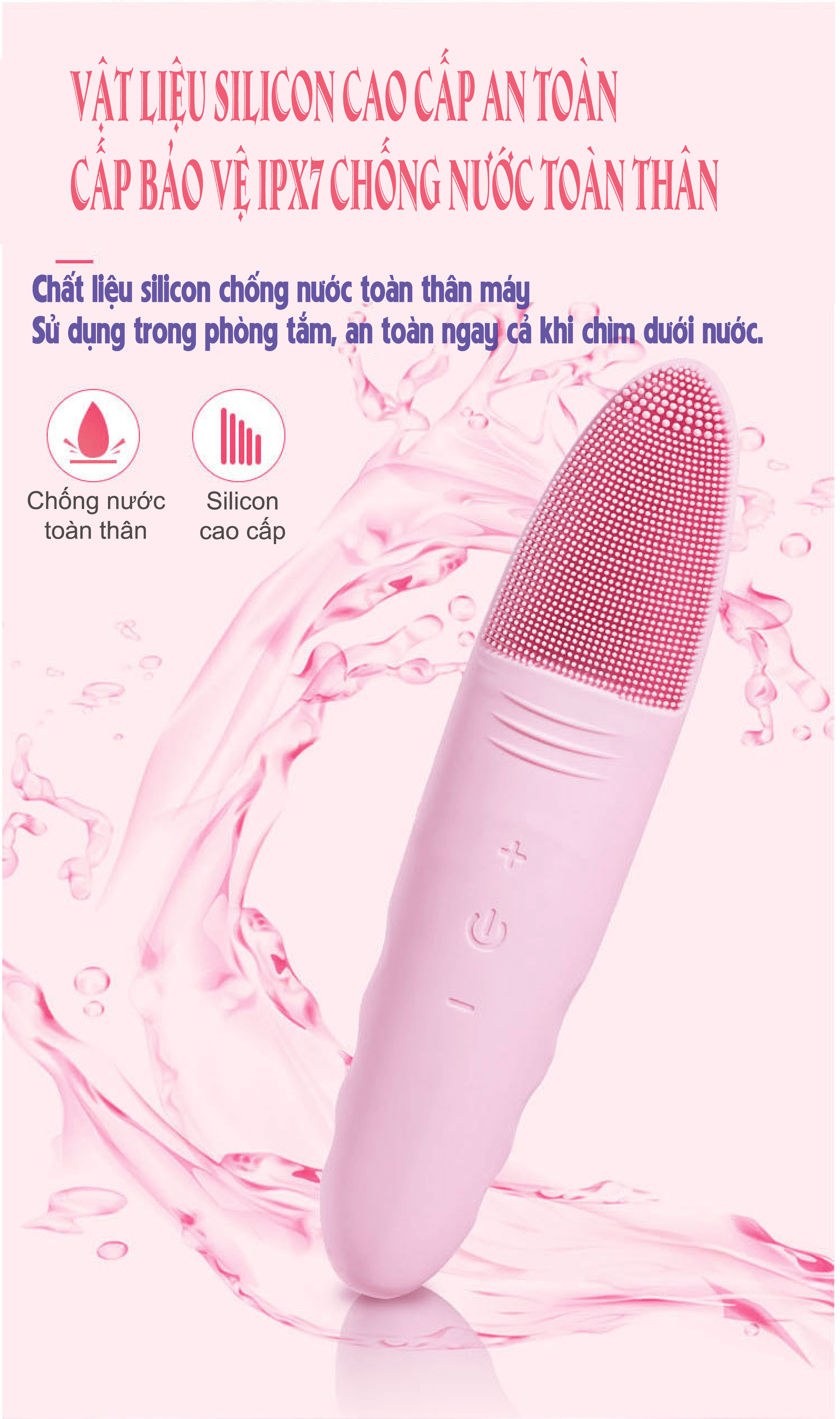 Máy Rửa Mặt, Massage Mặt AIKEDILI FICAL BRUSH &amp; MASSAGER Rung Siêu Âm (T-SONIC Vibration)