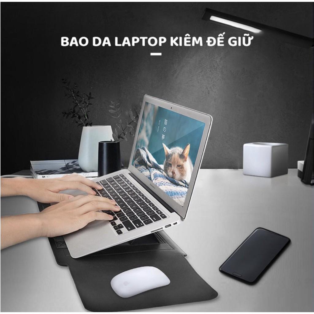 Bao da cho Laptop thế hệ mới tích hợp giá đỡ và tấm lót chuột đa năng Sleeve